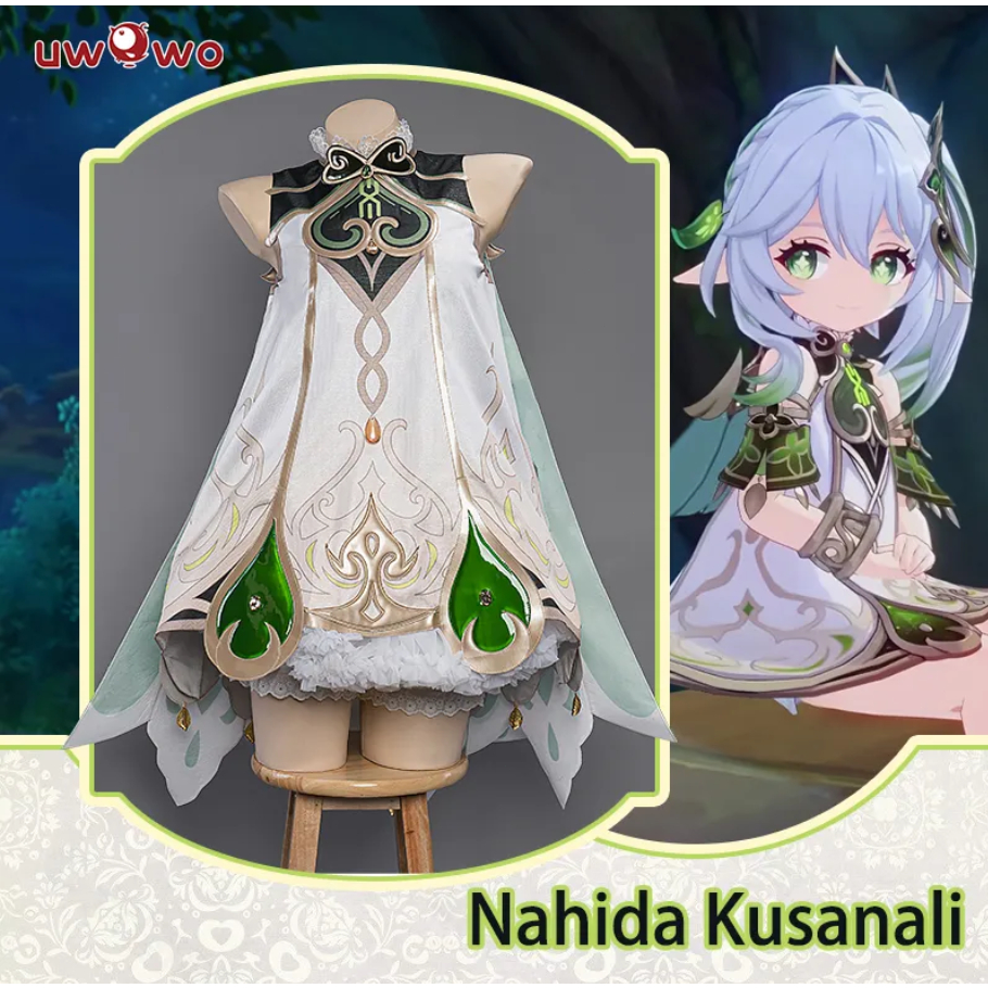UWOWO Genshin Impact Nahida Cosplay Costume Nahida Kusanali Sumeru Dendro Avidya Forest Ranger Train
