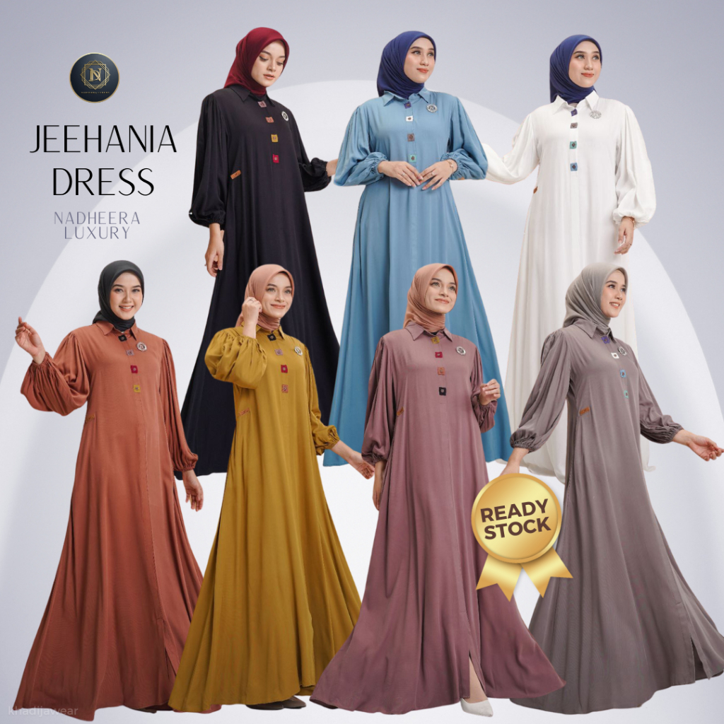 [BISA COD] NADHEERA LUXURY JEEHANIA DRESS OUTFIT GAMIS KEKINIAN PROMO JEHANIA JIHANIA JEEHANNIA DRES