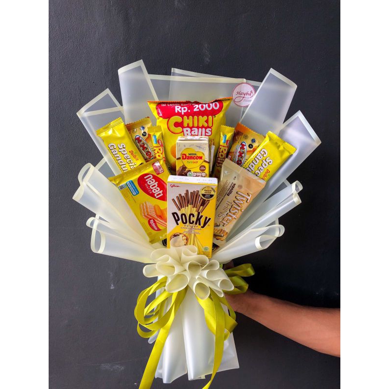 

bucket snack, buket snack, bouquet snack boket makanan