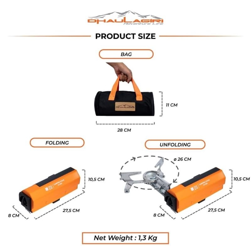 [ COD ] Kompor DHAULAGIRI CAMPING STOVE CS 205 KOMPOR PORTABLE | Kompor Camping Dhaulagiri