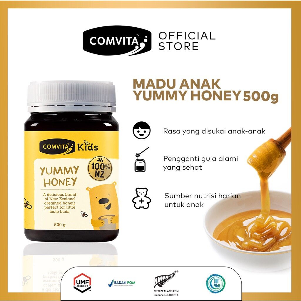 

Comvita Kids Yummy Honey 500g Madu Anak Asli 100% Murni Alami Original New Zealand 500 g