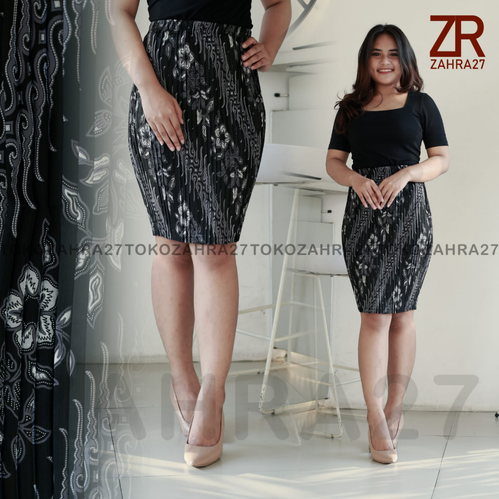 Rok Plisket Pendek Batik MOTIF CAMPURAN