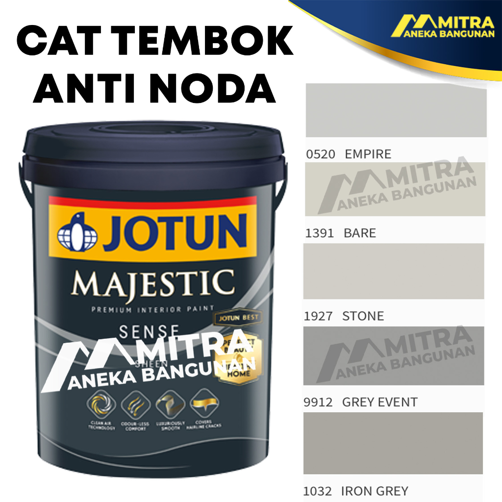 JOTUN MAJESTIC SENSE 2,5 LITER CAT TEMBOK INTERIOR ANTI NODA / ABU-ABU