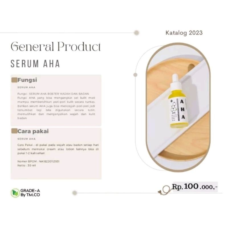 SERUM AHA BOOSTER WAJAH / BADAN GRADE A BY TM CO SKINCARE