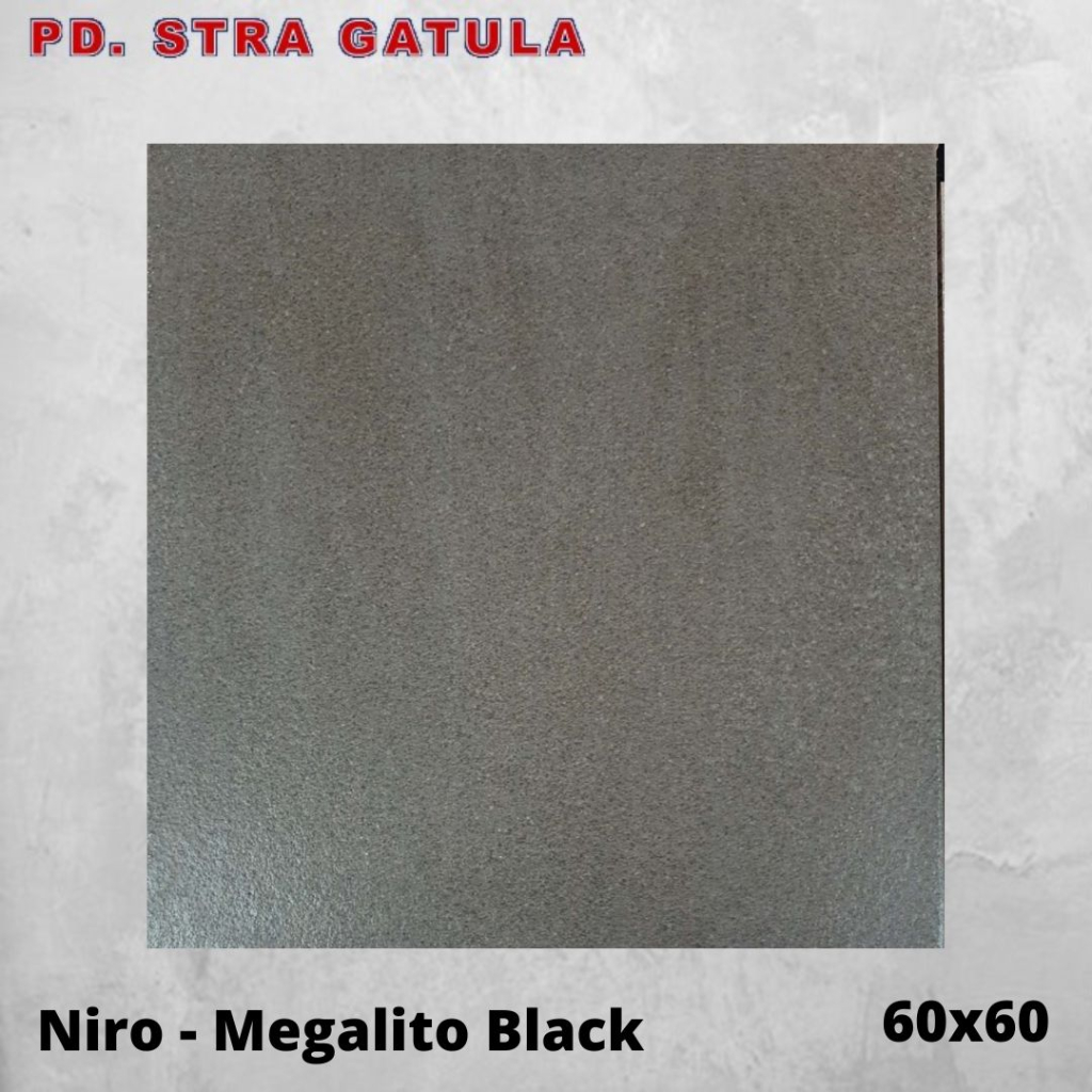 Granit 60x60 NIRO Megalito (Black &amp; Grey)  - Granit Dinding - Granit Lantai