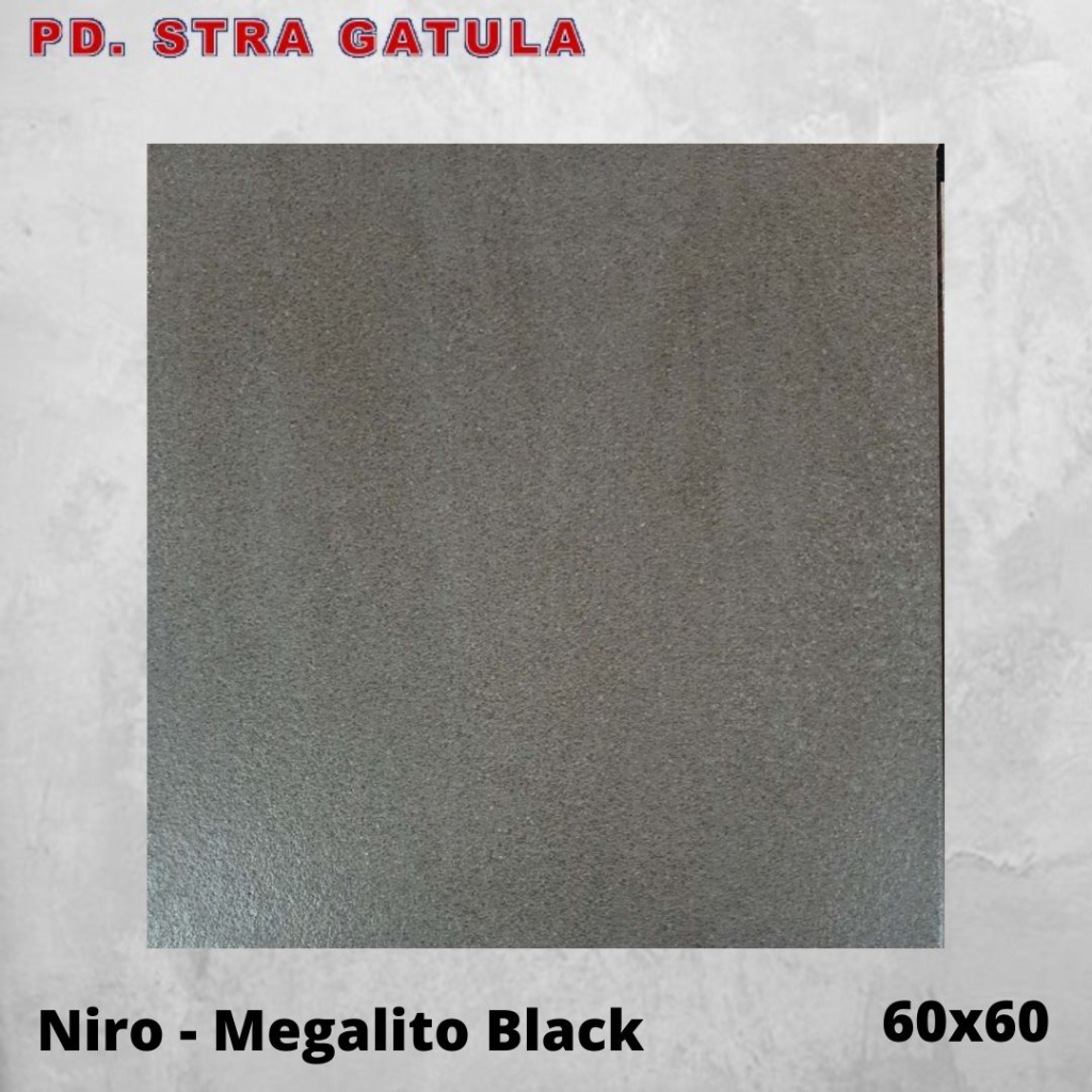 (Invoice) Granit 60x60 NIRO Megalito (Black & Grey)  - Granit Dinding - Granit Lantai