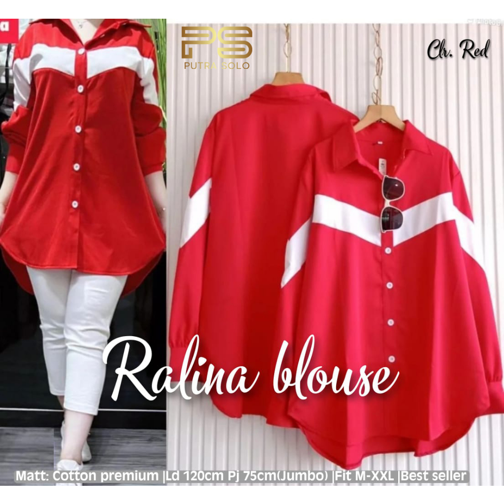 Ralina Blouse Atasan Wanita Cotton Premium LD 120 By Putra Solo