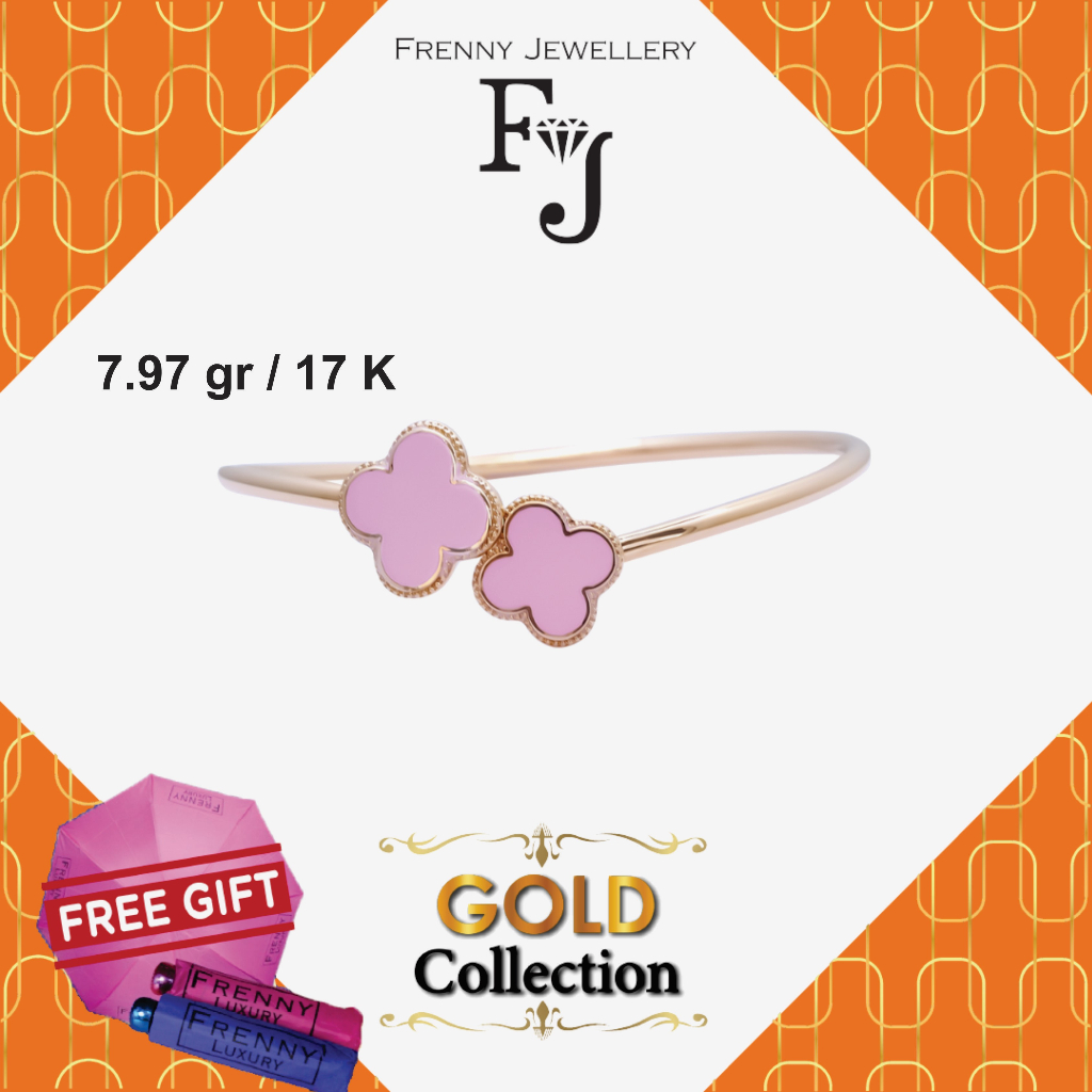 Gelang Emas Rose Gold VC Pink 17K