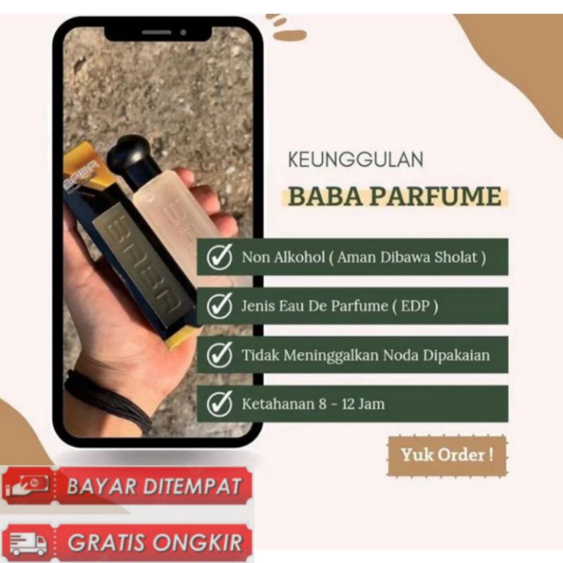 BABA PARFUM 35ML NON ALKOHOL BLACK EDITION for MEN