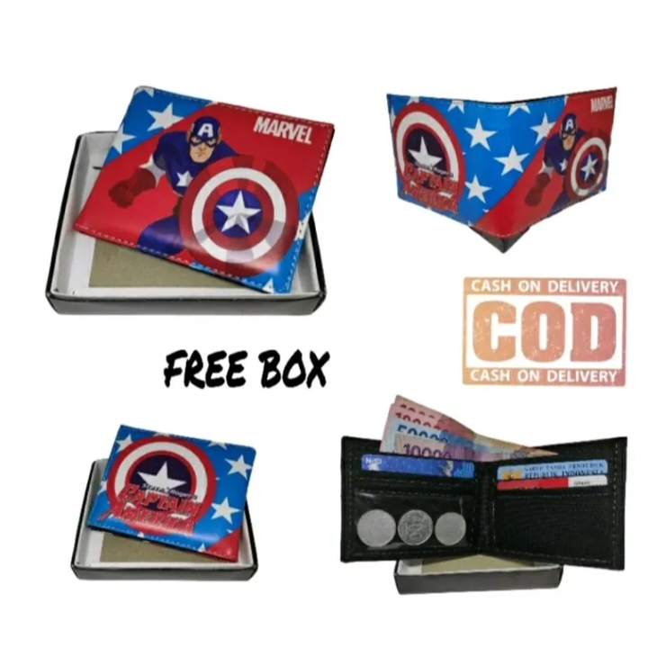 (Free box) Dompet karakter dompet anak anak dompet pria dompet termurah