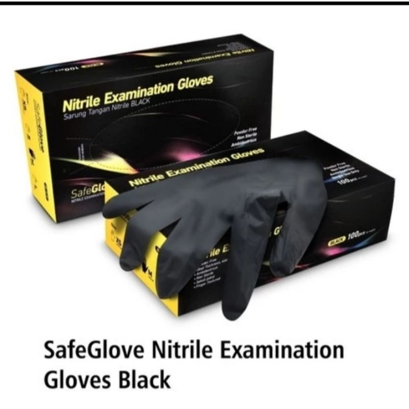 handscoon nitril hitam safeglove /sarung tangan nitril hitam