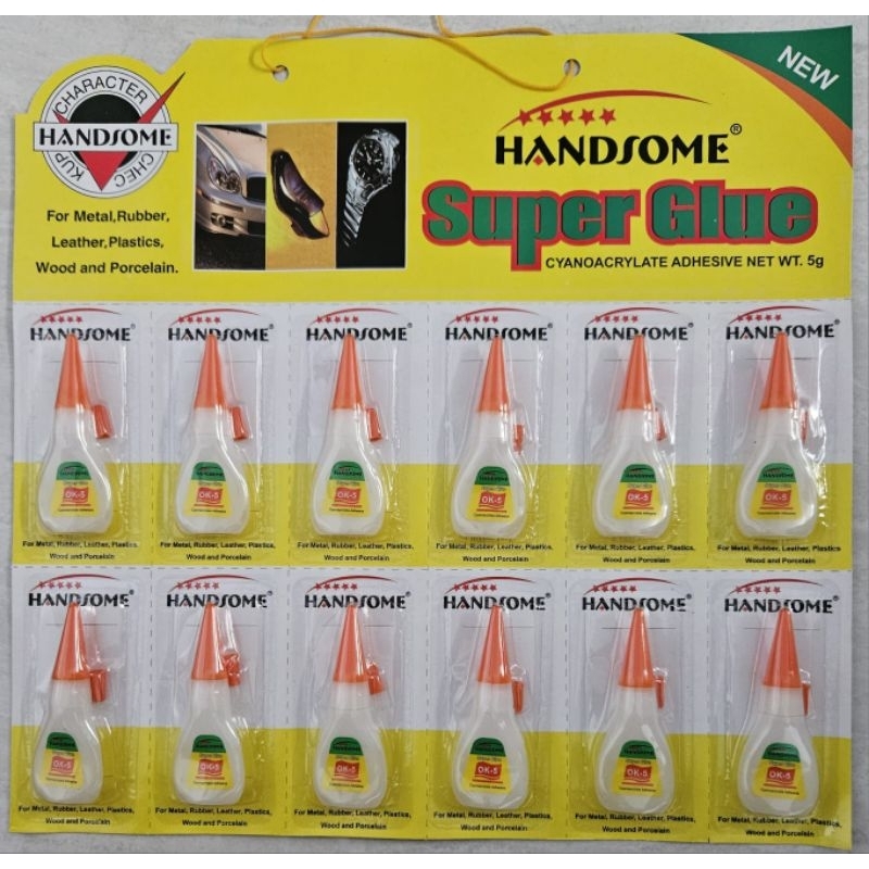 

[GROSIR 12 PCS] Handsome super glue liquid / instant glue cair murah