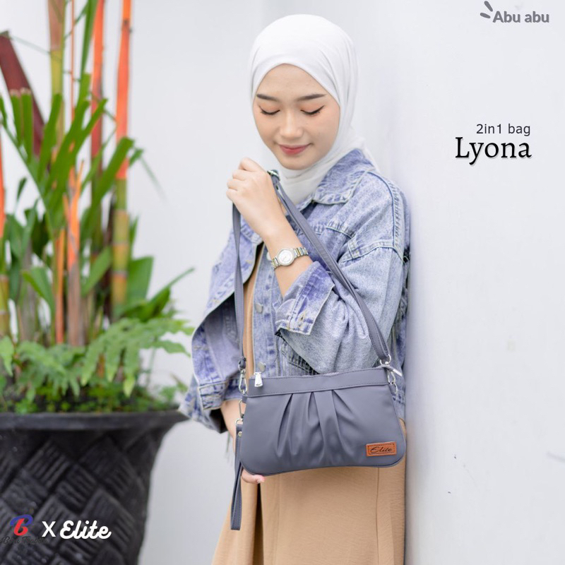 TAS SELEMPANG LYONA dan Pouch LOLY by Biru Tsabita x Elite, Lyona Bag By Biru Tsabita X Elite, Tas L