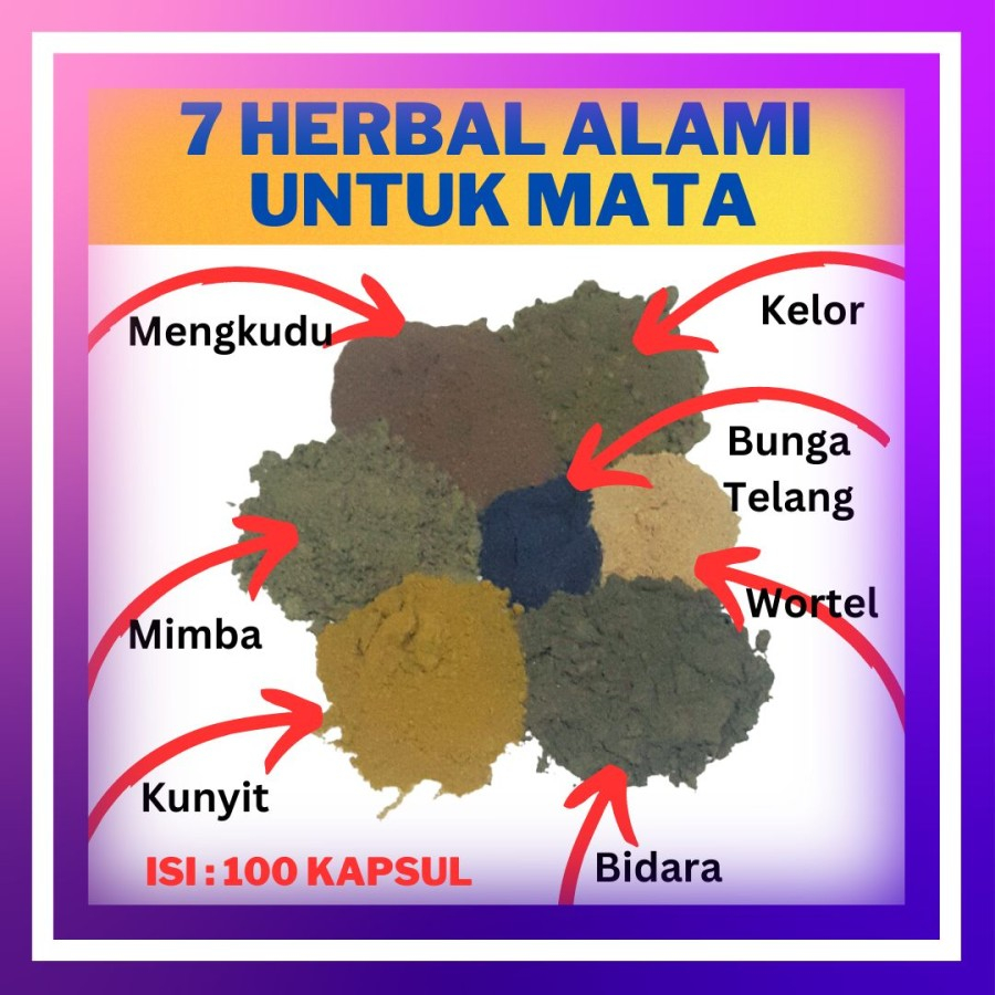 

Kapsul Curah 7 Herbal Alami utk Kesehatan Mata - Wortel, Telang, dll