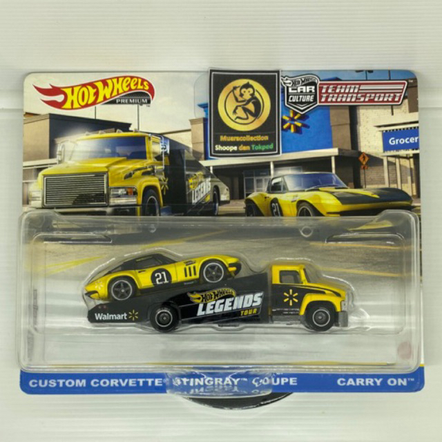 Hotwheel Team Transport Custom Corvette Stingray Walmart Legends
