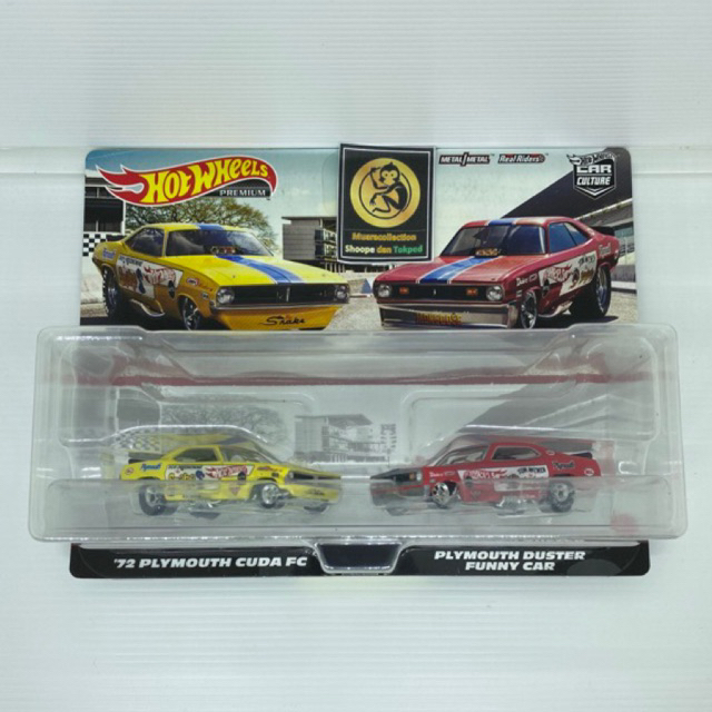 Hotwheels 2 Two Twin Pack 72 Plymouth Cuda dan Plymouth Duster Funny Car