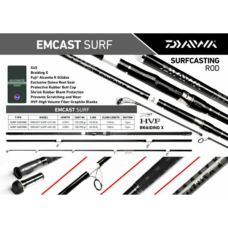 Joran Surf Daiwa EMCAST 425| 450| SURFCAST| PASIRSAN| SAMBUNG 3