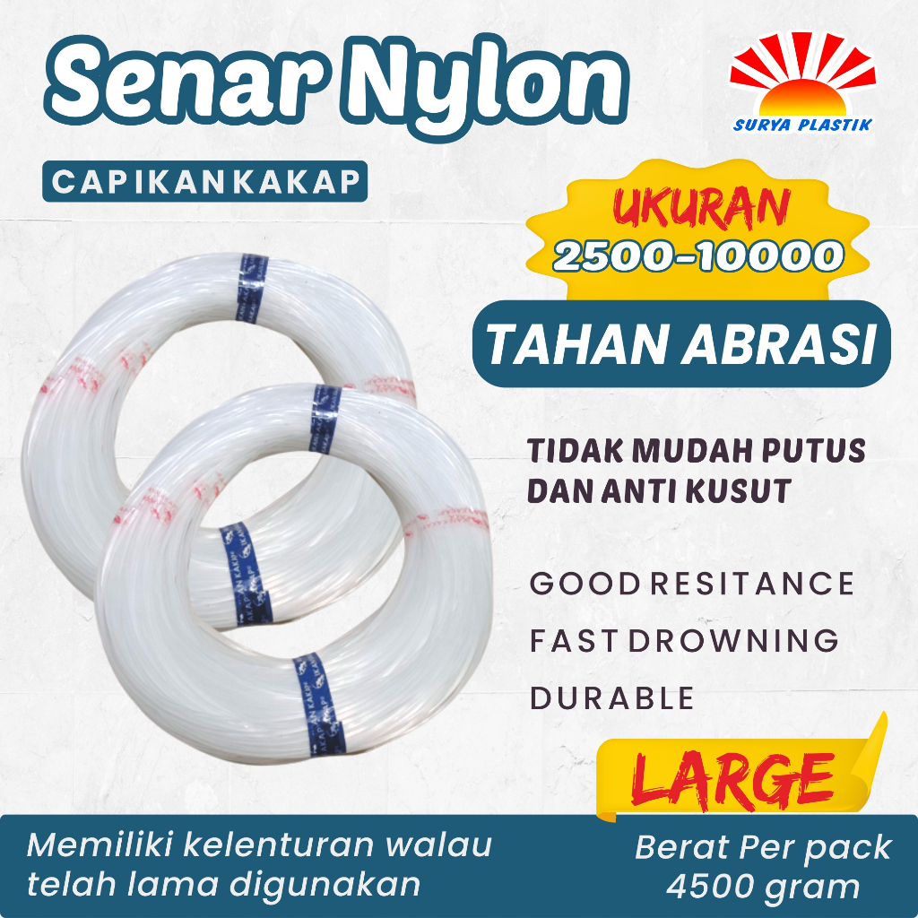 Senar Cap Ikan Kakap  Ukuran Large (2500-10000)  per Pack /Tali Senar Pancing / Senar Layangan