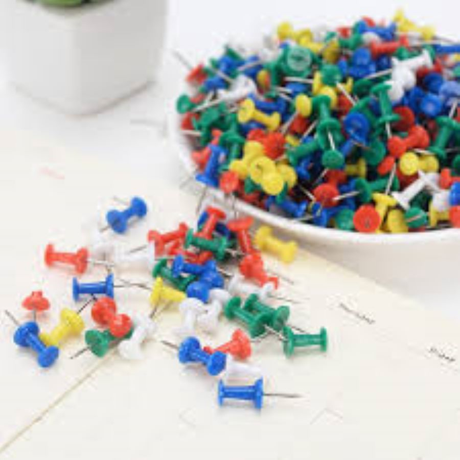 

AS Push Pin/Jarum Tekan/Paku Pin warna Warni Per 100 Pcs