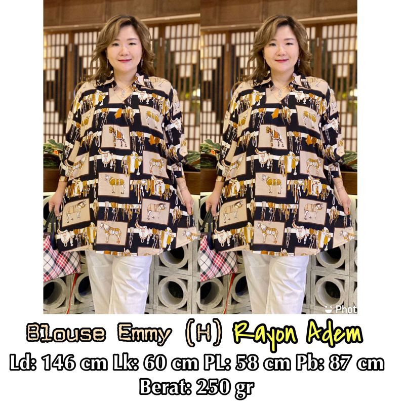 FINA BIGSIZE - BLOUSE  EMMY  SUPER JUMBO WANITA | ATASAN  BIGSIZE LD  140 CM