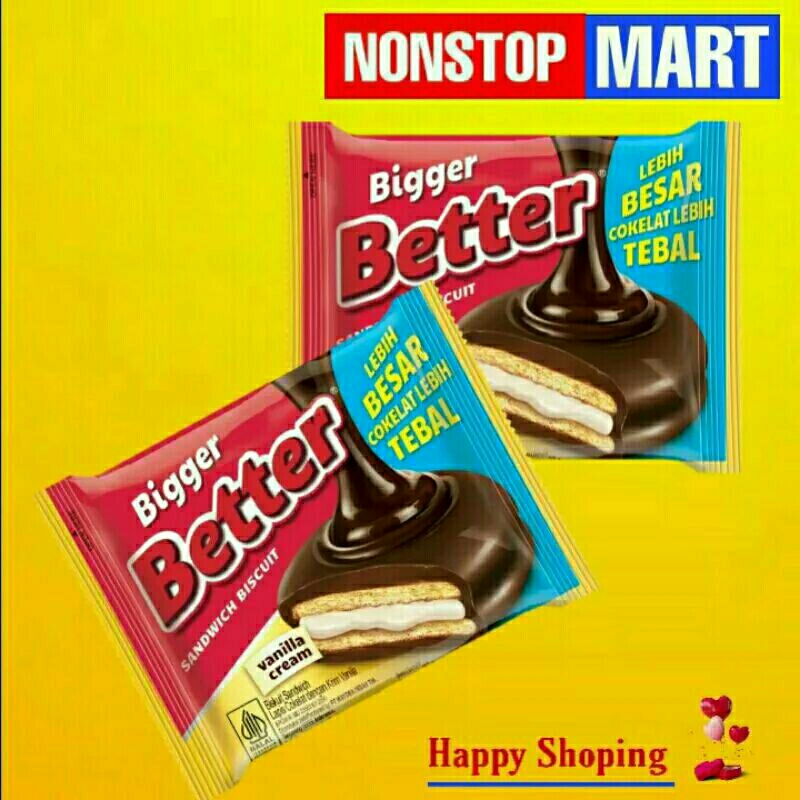 

BETTER BIGGER Sandwich biskuit 1 Pack isi 10 x 27gr