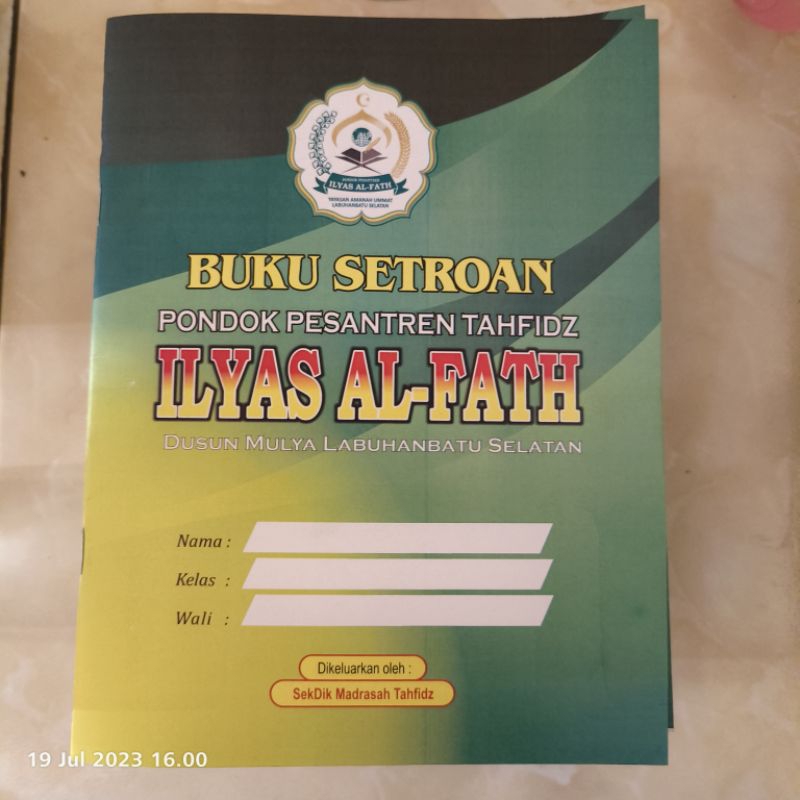 

Buku Tahfidz Temboro Bisa Custom Nama Pondok