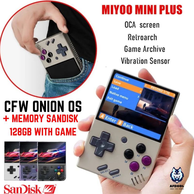 MIYOO MINI + PLUS V3 HANDLED RETRO GAME CONSOLE PORTABLE GAMING CLASSIC GAME RETRO PS1 NEO GEO SONY 