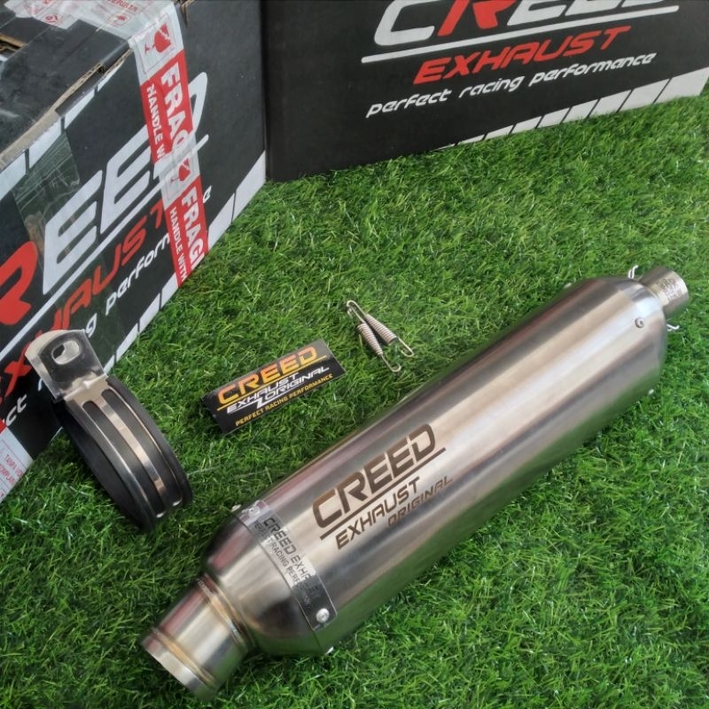 silincer tabung knalpot creed exhaust original panjang -+43cm  klx 150 crf 15p wr 155 crf 250 inlet 