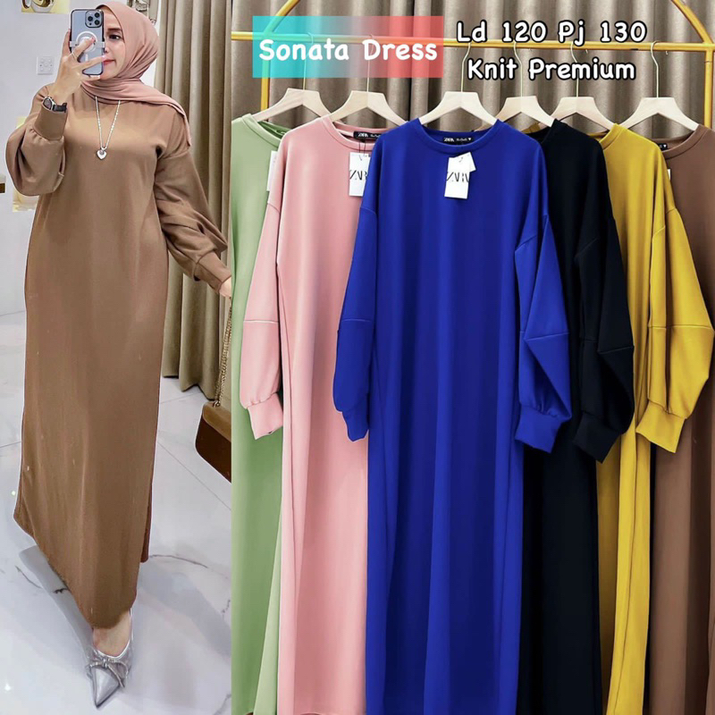 TATAOS BANGKOK ZARRA*** NILA SONATA DRESS GAMIS TAG LABEL BASIC KNIT RAJUT STRECH IMPORT