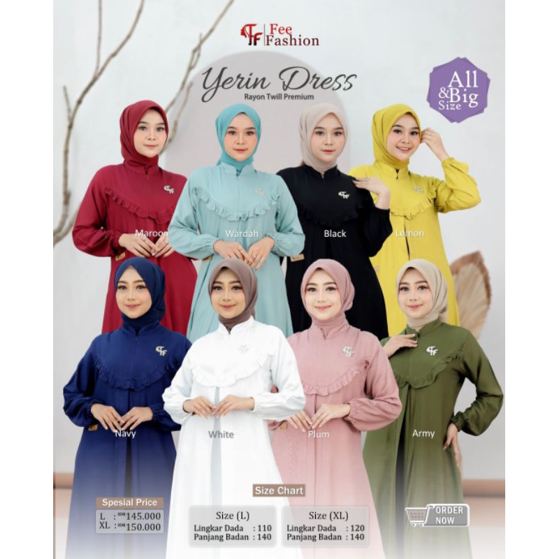 YERIN Dress by Fee Fashion | Gamis Rayon Twill | Gamis Polos