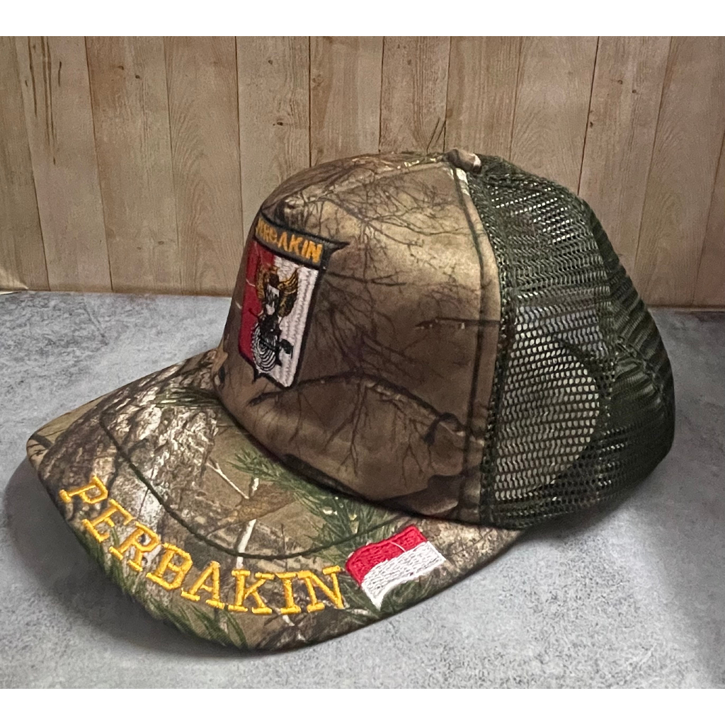 Topi Jaring Perbakin Kombinasi - Topi Perbakin - Topi Jaring - Topi Loreng Daun