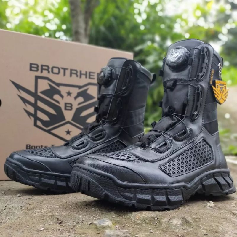 SEPATU PDL TNI/POLRI/SECURITY (TALI PUTAR) MERK BROTHER SARANG TAWON WEBA