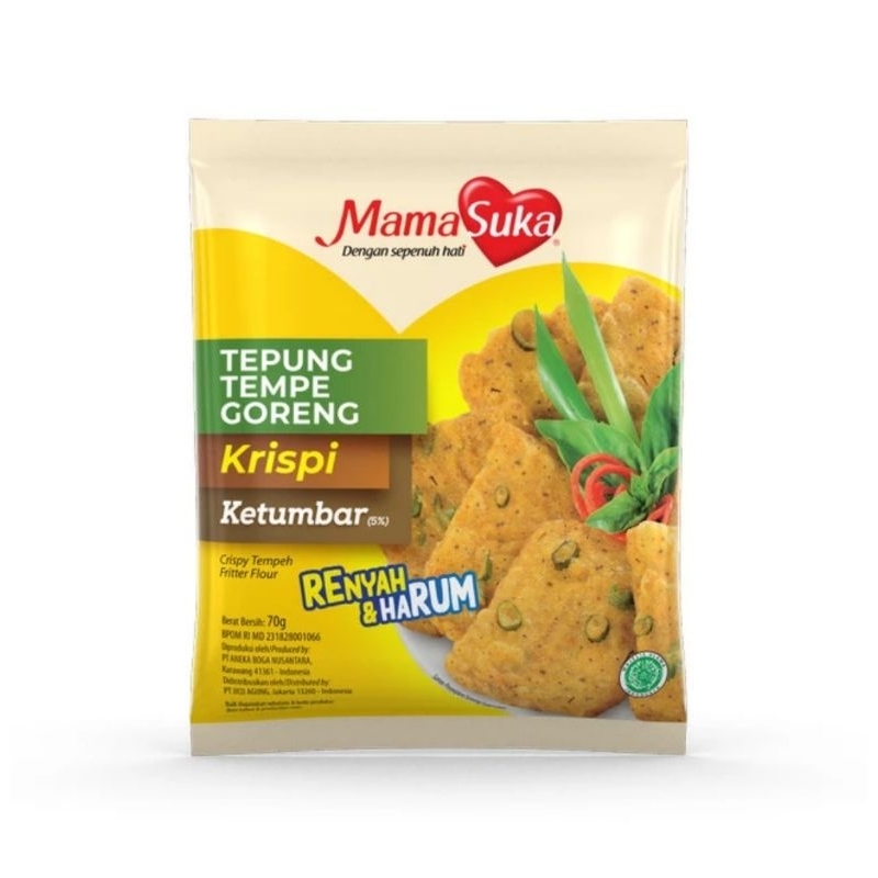 

Mama Suka Tepung Tempe Goreng Krispi Ketumbar Daun Bawang 70gr Halal Renyah