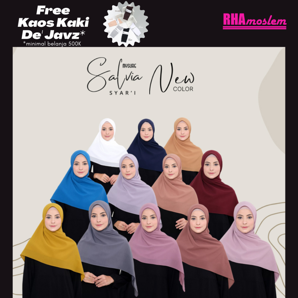 Salvia Square Syar'i Hijab By Mysure (Pasangan Huzama Couple)