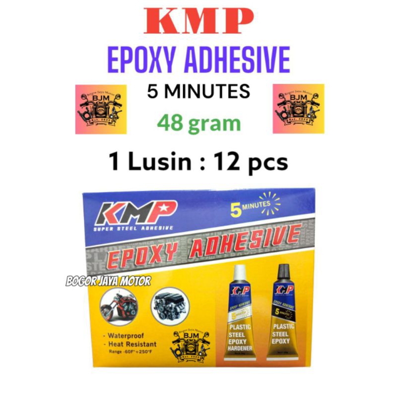 

12 PCS KMP LEM PLASTIK 5 MENIT 48 GRAM KMP EPOXY ADHESIVE 5 MINUTES 48GRAM KMP PLASTIC STEEL EPOXY 48G KMP LEM PLASTIK BESI MURAH LEM GROSIR LEM MURAH 48GRAM lem dextone murah lem dexbond murah