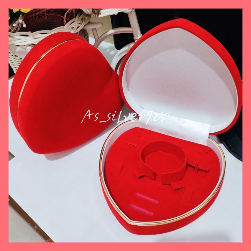 KOTAK PERHIASAN 1 SET BERBAHAN BLUDRU LOVE BESAR/KOTAK MAHAR/KOTAK SESERAHAN