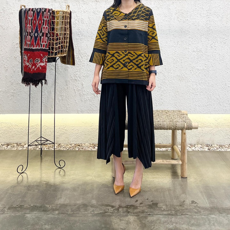 blouse tenun blanket, blouse etnik, blouse tenun