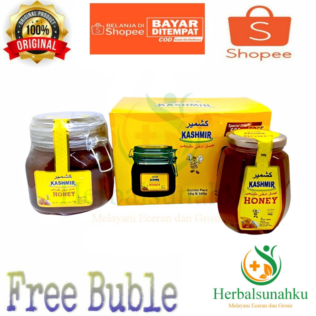 

Madu Kashmir Paket Combo Pack 1 Kg Free 500 Gr | Madu Honey Alami | Madu Kashmir Madu Murni