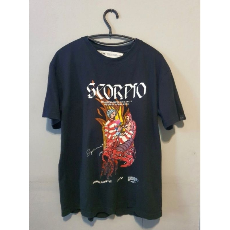 Billionaire's Project Scorpio Zodiac Original Authentic 100% T-Shirt Kaos Baju Zodiak Tee Black Bill