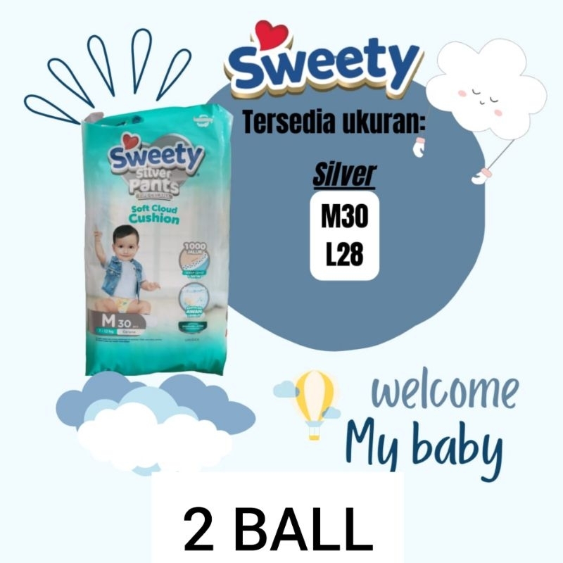 2 BALL PAMPERS SWEETY SILVER