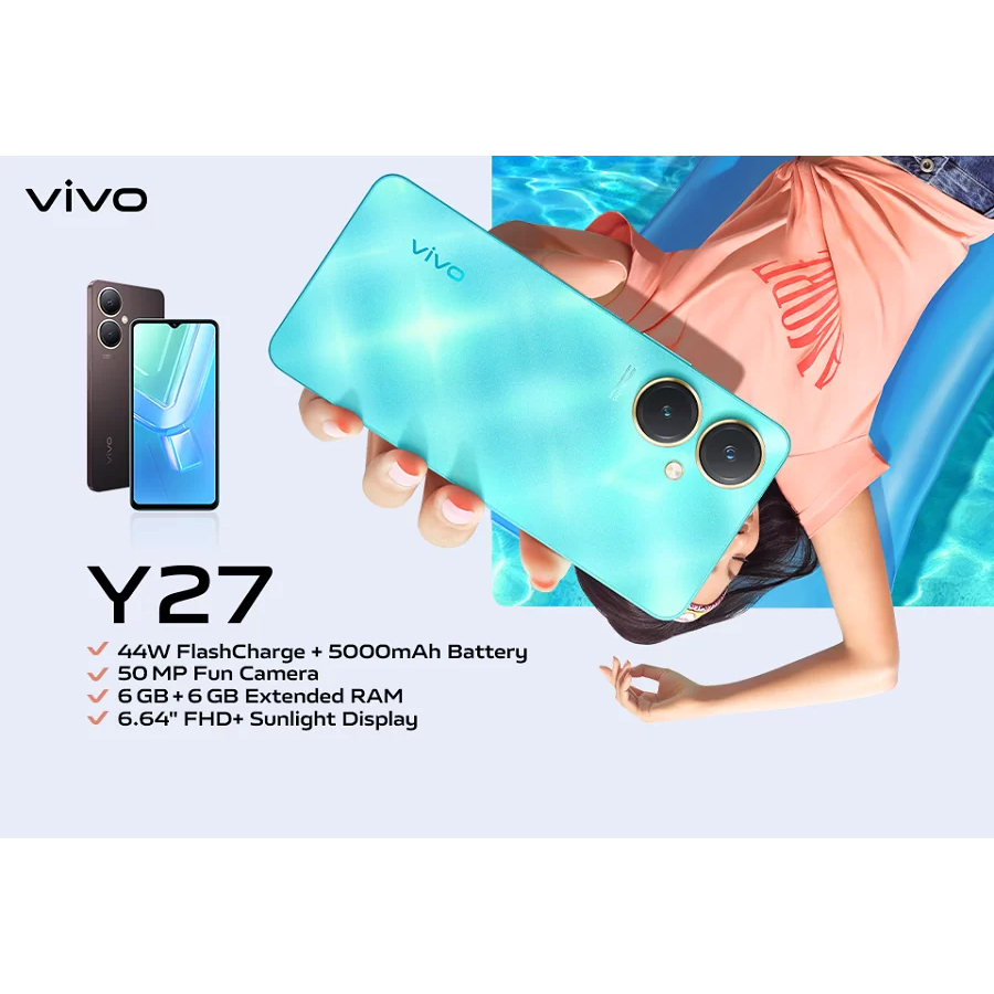 Vivo Y27 6/128 GB Smartphone Handphone Android Original Garansi Resmi Vivo 1 tahun