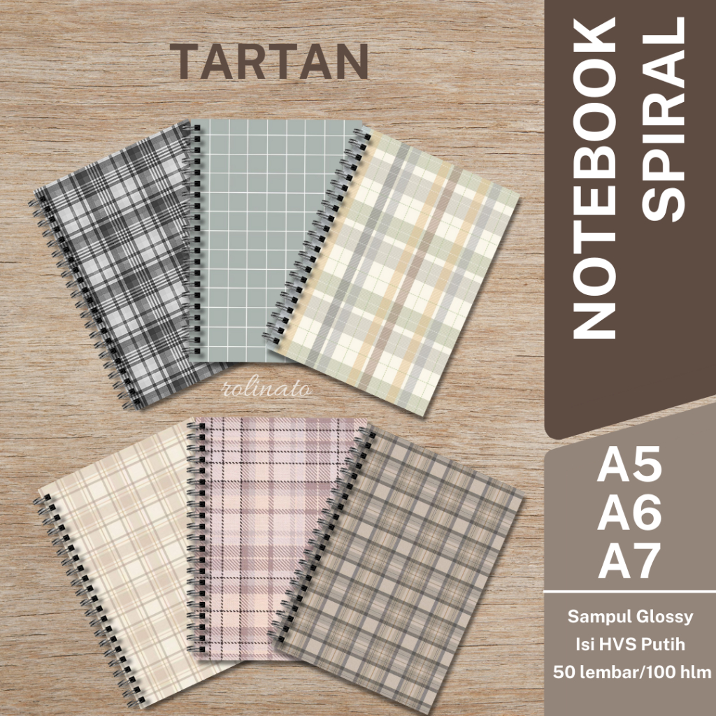 

Notebook Spiral TARTAN Series / Sketchbook Buku Tulis Spiral