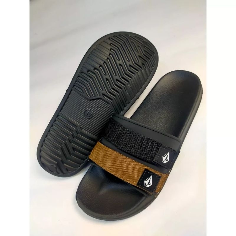 sandal volcom pria dan wanita velcro black tan