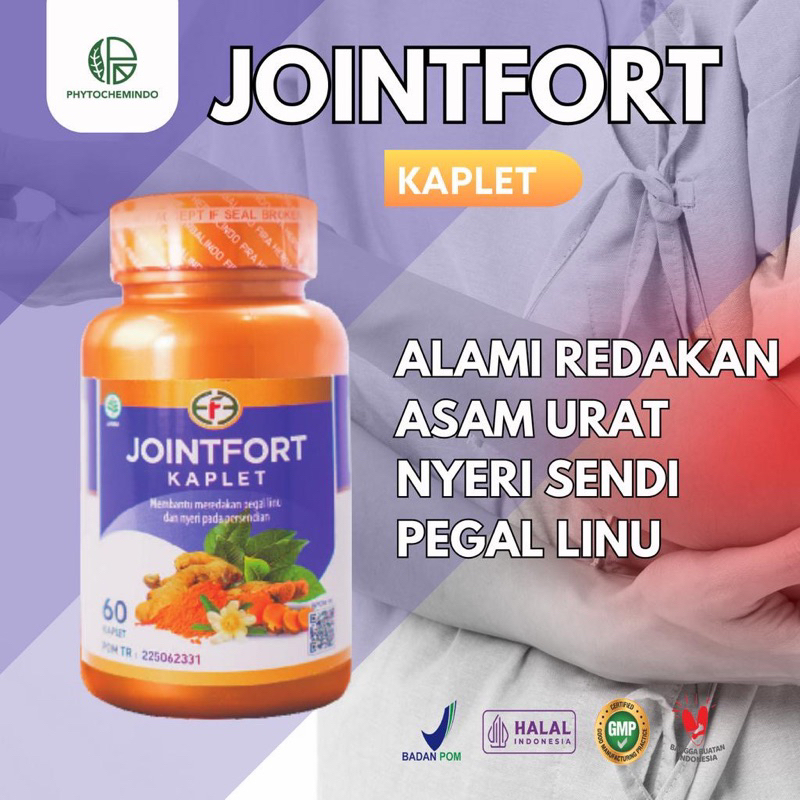 [ 𝐆𝐚𝐫𝐚𝐧𝐬𝐢 𝟏𝟎𝟎% 𝐎𝐑𝐈 ] JOINTFORT Kaplet Obat Herbal Asam Urat Ampuh, Nyeri Sendi, Rematik, Pegal Linu,