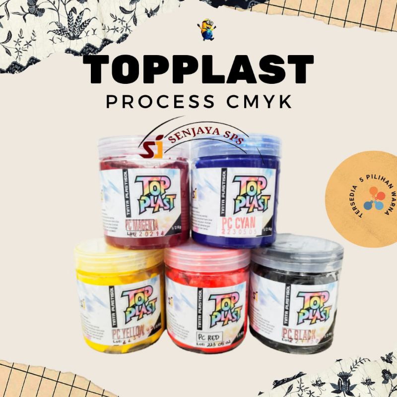 Tinta Sablon Plastisol TOPPLAST PROCESS CMYK 1/2 KG