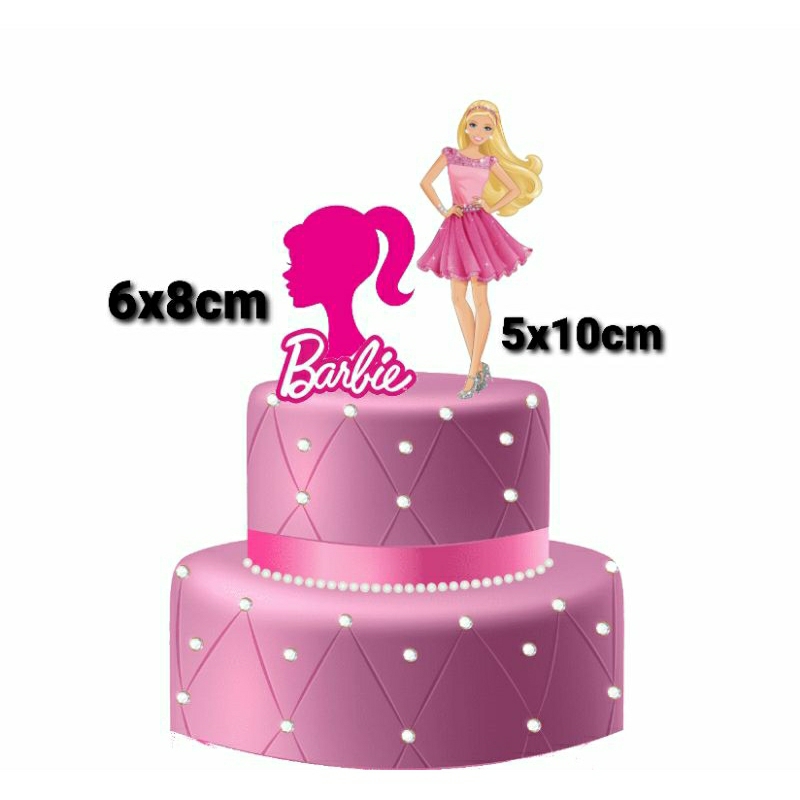 Topper Cake Ultah, Hiasan Kue, Motif Barbie