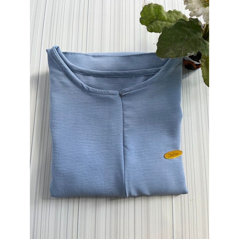 [BEST SELLER] Daily Polos Long Busui | Gamis Simple Abaya-Blue ice