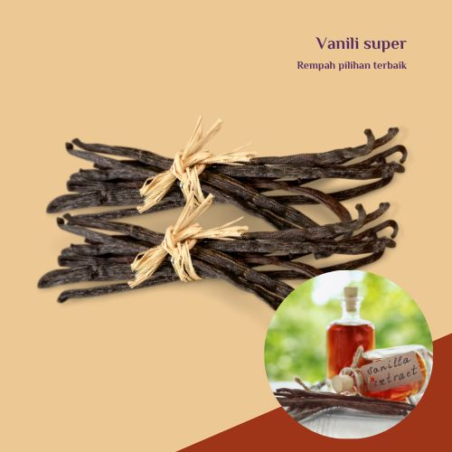 

Vanili Plani Super kering Gourmet Grade A+ 100gram