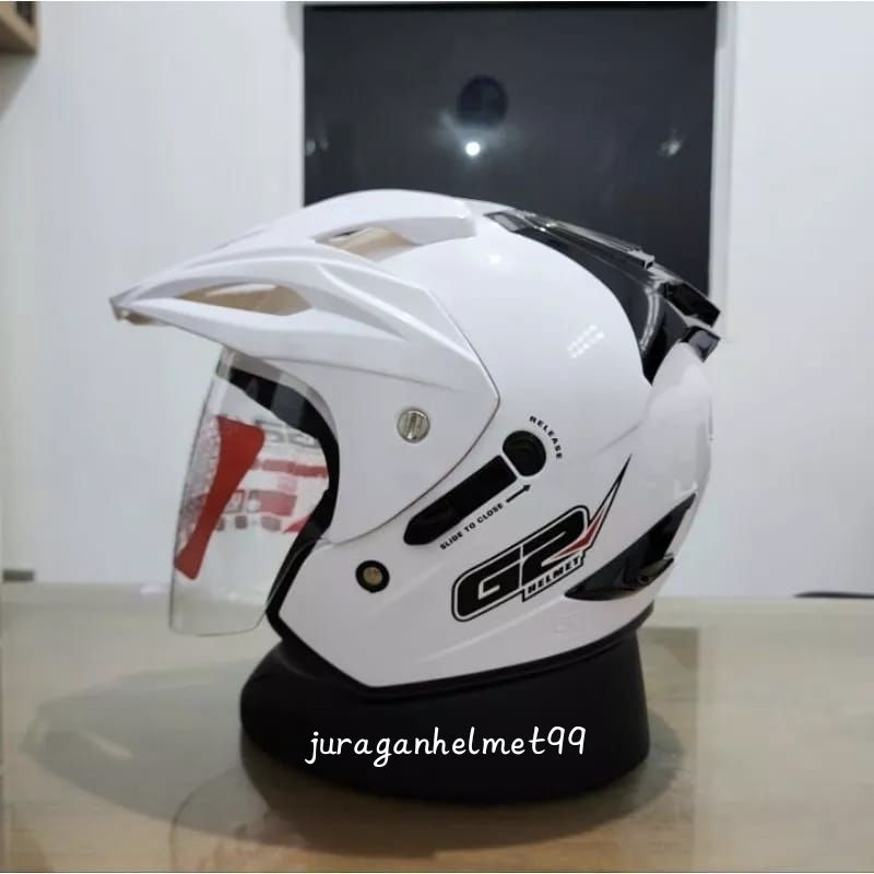 Helm Halfface G2 Exterminator kaca double visor
