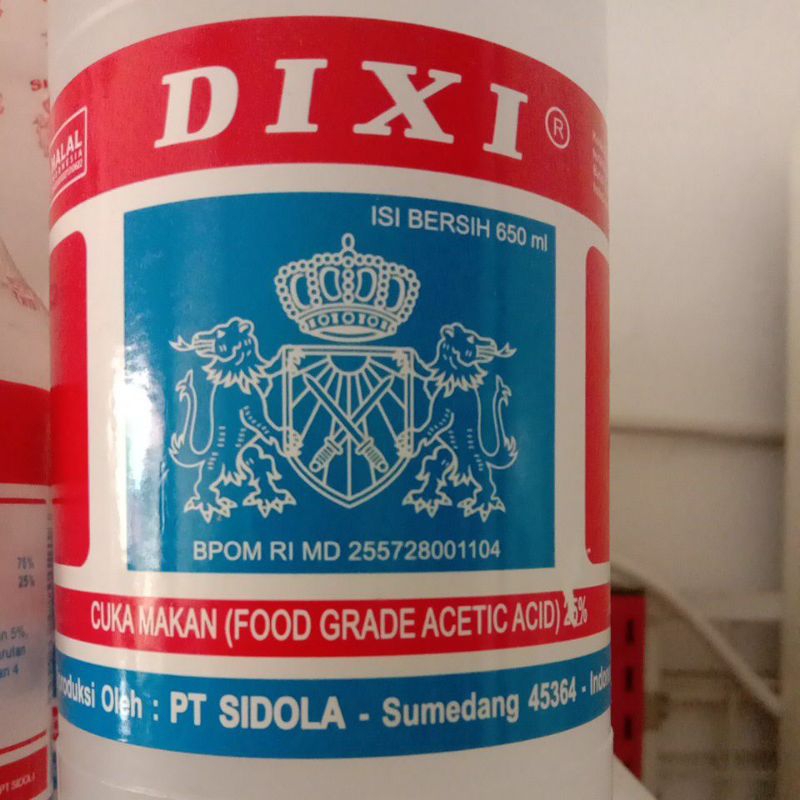 

Cuka Makan Dixi (B) berat 650 ml